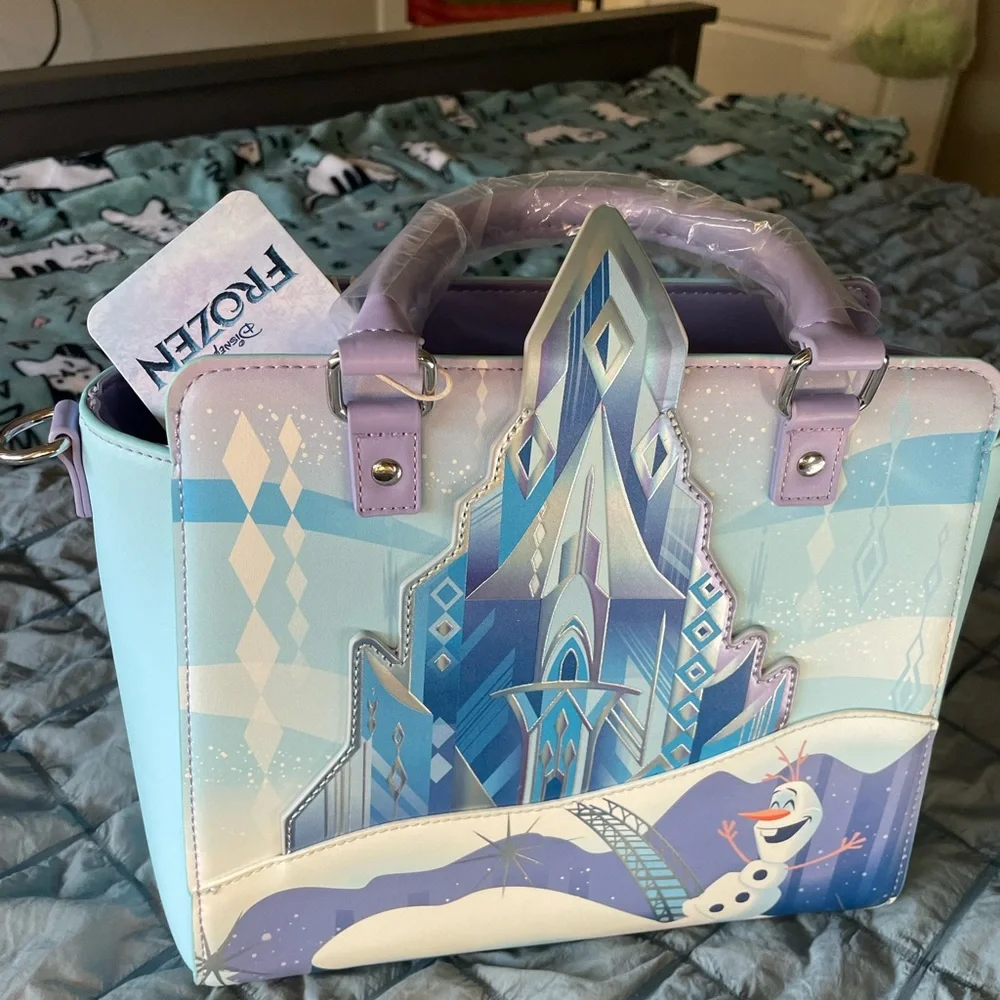Loungefly Disney Frozen Elsa Olaf Anna Kristoff Castle Crossbody Bag/purse - Picture 1 of 12
